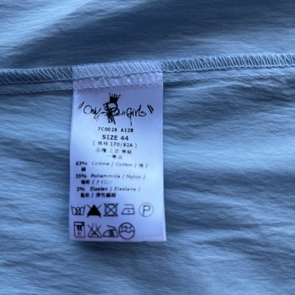 PATRIZIA PEPE women's spaghetti strap top sky blue frill made in Italy size S - Picture 3 of 5